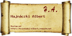 Hajnáczki Albert névjegykártya