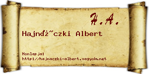Hajnáczki Albert névjegykártya